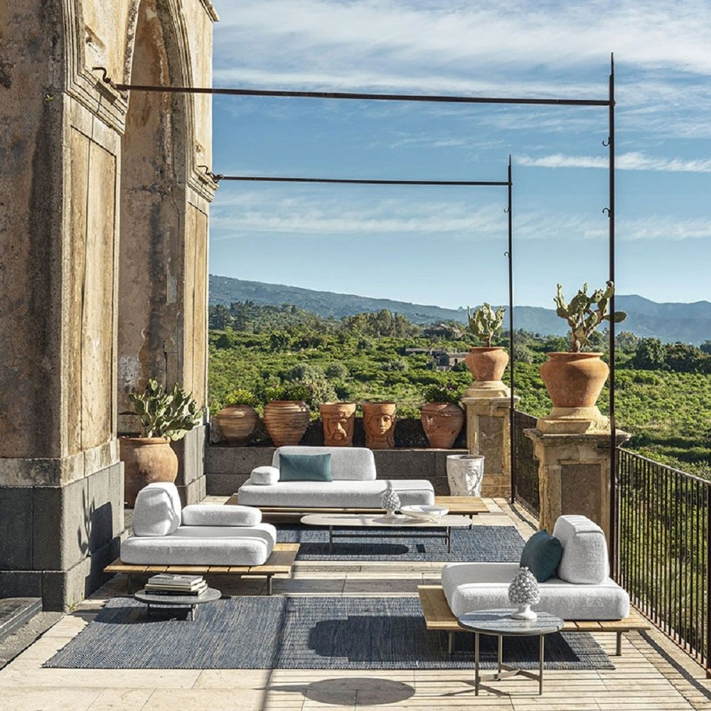 Ethimo Swing Modular Outdoor Lounge Sofa Luxus Pool Terrasse