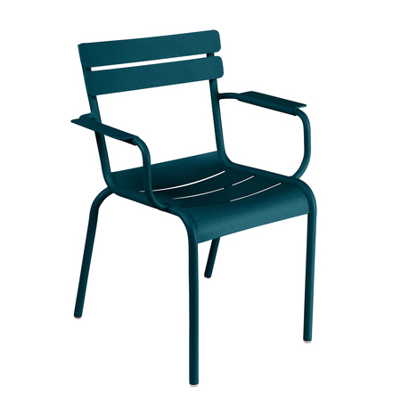 Fermob Luxembourg Stuhl  Stuhl mit Armlehnen,  Acapulcoblau 21 NEU