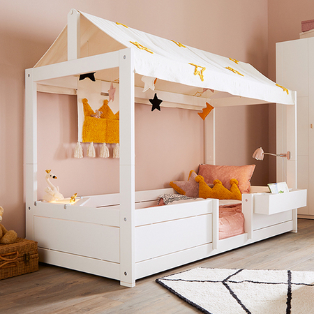 4-in-1-Bett mit Dachkonstruktion für Stoffdach