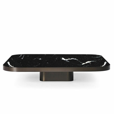 Classicon Bow Coffee Table  70 x 70 x 19 cm,  Messing brüniert,  Marmor Nero Marquina