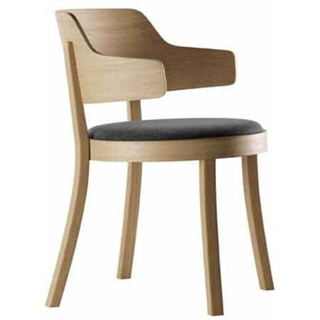 Horgenglarus 'Seley' Stuhl mit Sitzpolster  Kunststoffgleiter,  Eiche Natur - HG 530,  0114 - Canvas 2