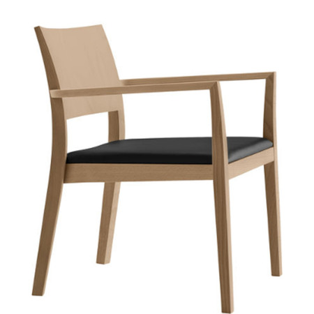 Horgenglarus Loungesessel 'Esprit' mit Armlehne  Kunststoffgleiter,  Schwarznuss Natur - HG 560,  Mit Sitz- und Rückenpolster