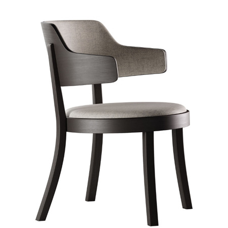 Horgenglarus 'Seley Lounge' mit Sitz- und Rückenpolster  Kunststoffgleiter,  Esche / Eiche Schwarz - HG 580,  0114 - Canvas 2