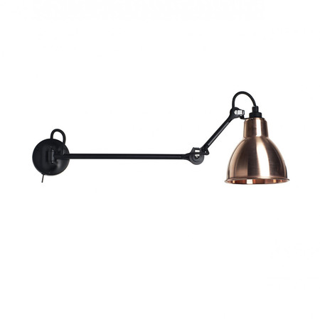 DCW Éditions Wandleuchte 'Lampe Gras N°204 L40'  Schwarz-Roh-Kupfer