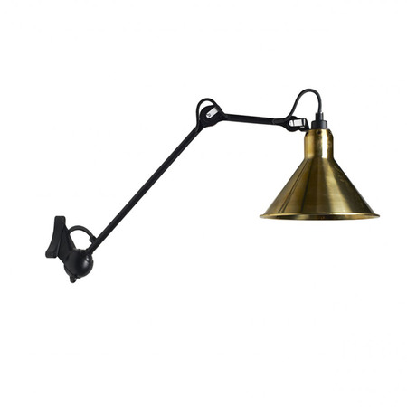DCW Éditions Kegelförmige Wandleuchte 'Lampe Gras N°222'  Schwarz-Messing,  Kegelförmig