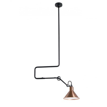DCW Éditions Kegelförmige Pendelleuchte 'Lampe Gras N°312'  Schwarz-Kupfer-Roh-Weiss,  Kegelförmig