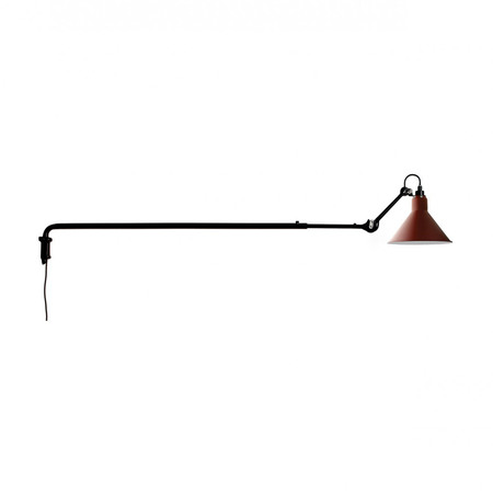 DCW Éditions Kegelförmige Wandleuchte 'Lampe Gras N°213' Schwarz-Rot, Kegelförmig