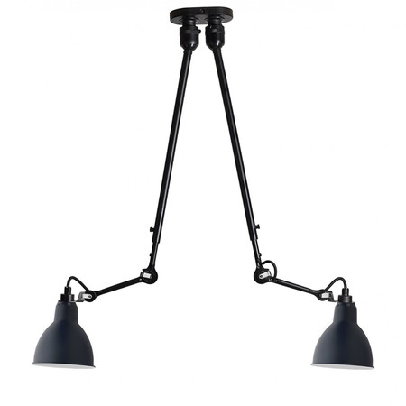 DCW Éditions Deckenleuchte 'Lampe Gras N°302 Double' Schwarz-Blau, Rund