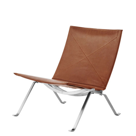 Fritz Hansen Loungesessel 'PK22' in Leder Walnuss - Grace