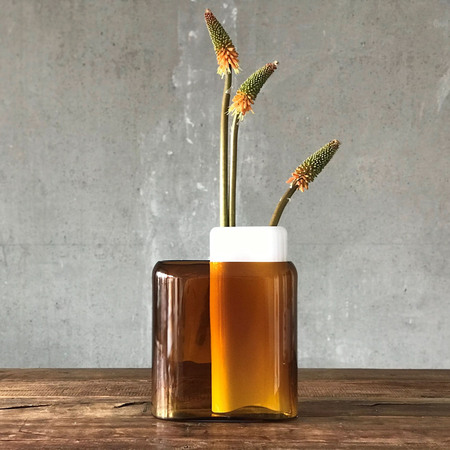 Nude Glass Vase 'Layers' 