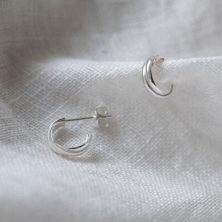 Yoshiki Creolen 'Double Flap' von Yoshiki Goldplattiertes Sterlingsilber