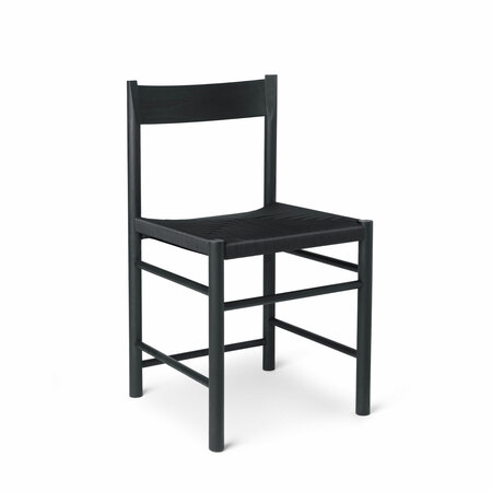 Brdr Kruger F Dining Chair Esche schwarz lackiert, Gurtband