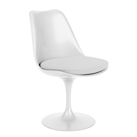 Knoll International Stuhl 'Tulip' Ohne Armlehne, Weiss (Vinyl)