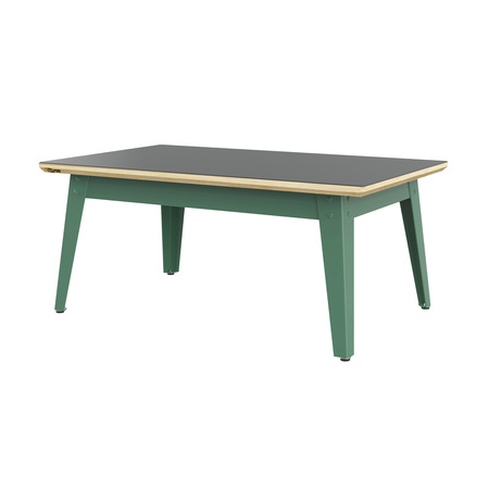 Jan Cray 6Grad Couchtisch Linoleum Spindgrün, Grau-Blau, B: 55 cm / L: 90 cm / H: 40 cm