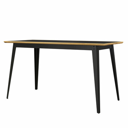 Jan Cray 6Grad Hochtisch Linoleum mit Eichenkante Schwarz, Anthrazit, B: 70 cm / L: 70 cm