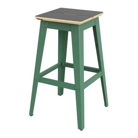 Jan Cray Küchenhocker '6Grad' in Linoleum Spindgrün, Grau-Blau, H: 67 cm