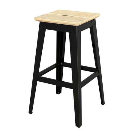 Jan Cray 6Grad Barhocker Holz Schwarz, Eschenholz geölt, H: 77 cm