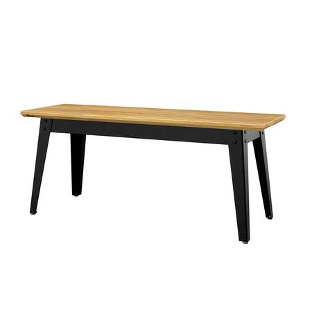 Jan Cray 6Grad Bank Eichenholz, B: 36 cm / L: 120 cm / H: 40 cm, Schwarz