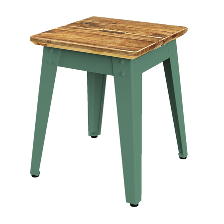 Jan Cray 6Grad Outdoor Hocker Bauholz geölt Spindgrün, Bauholz recycled geölt, H: 46 cm