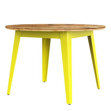 Jan Cray Runder Tisch '6Grad' mit Bauholz Schwarz, Bauholz recycled geölt, Ø: 110 cm