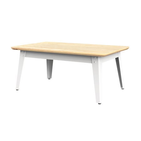 Jan Cray 6Grad Couchtisch Holz Weiss, Eschenholz geölt, B: 55 cm / L: 90 cm / H: 40 cm