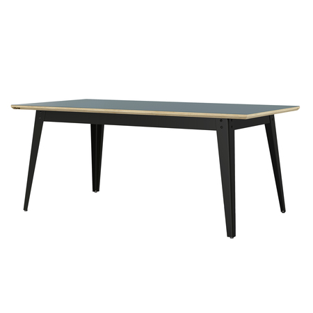 Jan Cray 6Grad Tisch Linoleum Schwarz, Grau-Blau, B: 70 cm / L: 120 cm