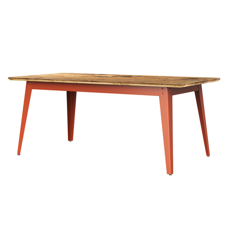 Jan Cray 6Grad Tisch Bauholz Rotorange, Bauholz recycled geölt, B: 70 cm / L: 120 cm