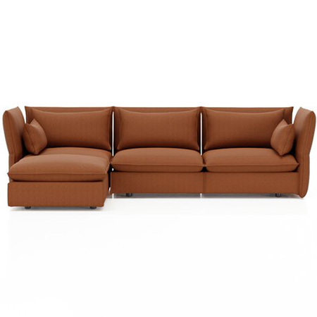 Vitra Sofa 'Mariposa Corner' Cognac, Chaise Longue links, sitzend rechts