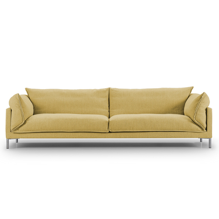 Eilersen Sofa 'Butterfly' Sandgelb 08 - Nature, B: 240 cm, Gebürsteter Edelstahl