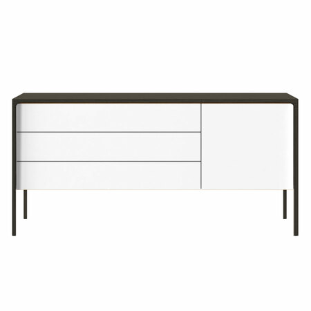 Punt Sideboard 'Tactile' Eiche dunkelgrau gebeizt, Weiss - lackiert texturiert	