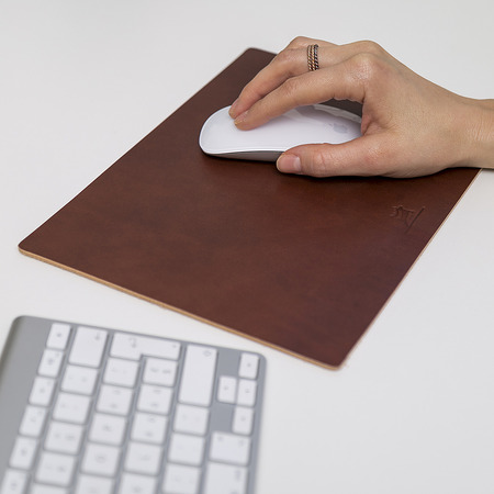 Rothirsch Leder Mouse-Pad braun 04
