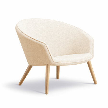 Fredericia Lounge Chair 'Ditzel' Eiche lackiert, Sheepskin Moonlight