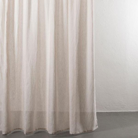 ZigZagZurich Leinenvorhang von 'ZigZagZurich'  B: 100 cm, Sand