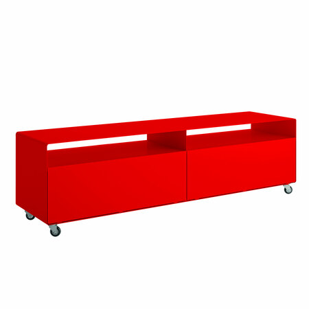 Müller Möbelfabrikation Sideboard mit 2 Klapptüren Verkehrsrot - RAL 3020