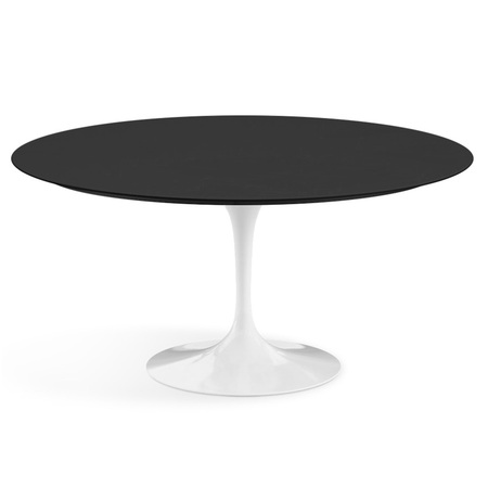 Knoll International Runder Esstisch 'Saarinen' Schwarz lackiert, Weiss, Ø: 91 cm