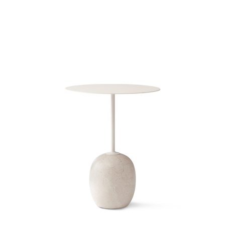 &Tradition Beistelltisch 'Lato' Elfenbeinweiß / Crema Diva-Marmor, Ø: 40 cm / H: 50 cm