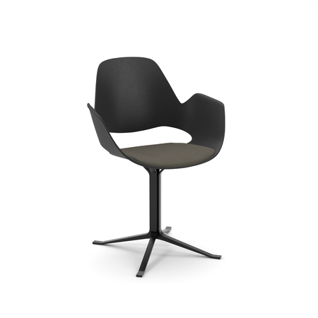 Houe Polsterstuhl 'Falk' mit Säulenbeinen Schwarz 20, Beige 21 - Gabriel Cura