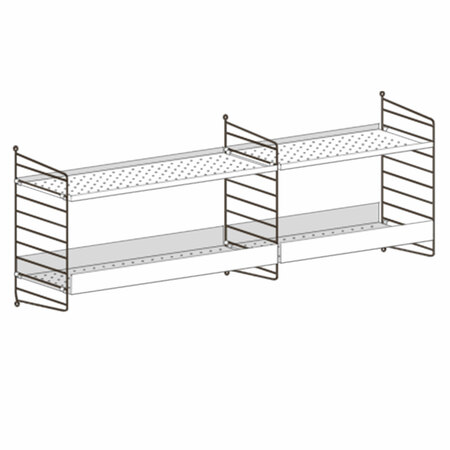 Kleines Wandregal 'String' für Gläser String Furniture