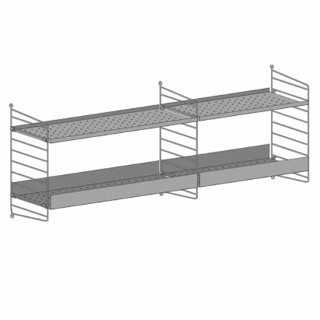 Kleines Wandregal 'String' für Gläser String Furniture