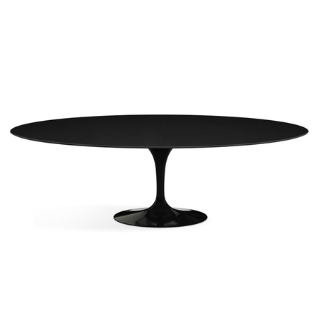 Knoll International Ovaler 'Saarinen' Couchtisch Laminat schwarz, Schwarz
