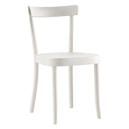 Horgenglarus Moser Stuhl  Kunststoffgleiter, Buche Weiss - HG 330, Ohne Polster