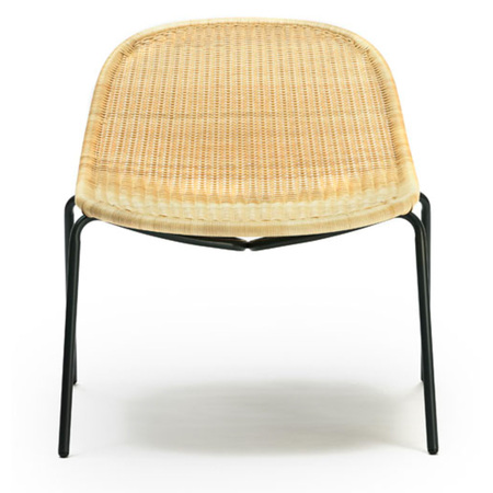 Feelgood Designs Edwin lounge chair Indoor Schwarz / Split Rattan Natur
