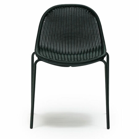 Feelgood Designs Edwin stacking chair Indoor Charcoal / Split Rattan Schwarz