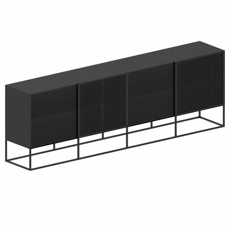 Zeus Isotta Sideboard Eisenglimmergrau epoxylackiert, Ohne LED
