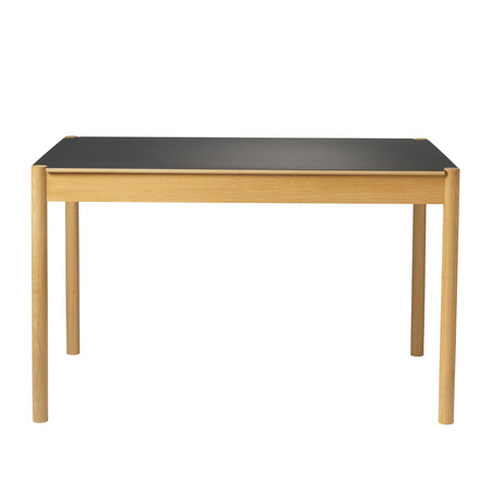 FDB Mobler C44 Dining Table Eiche Natur, B: 120 cm, Schwarz - RAL 9017