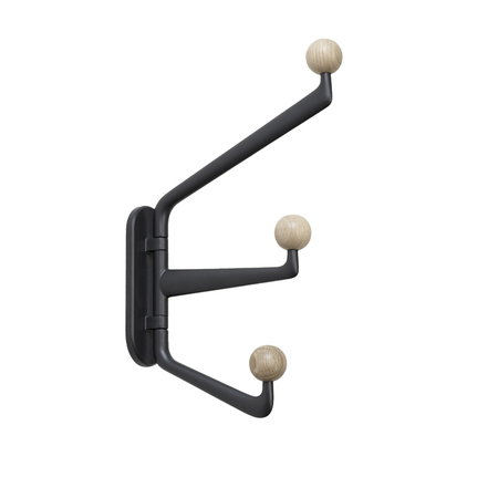&Tradition Garderobe 'Capture' Graphit und Eichenknöpfe, Grosse Haken