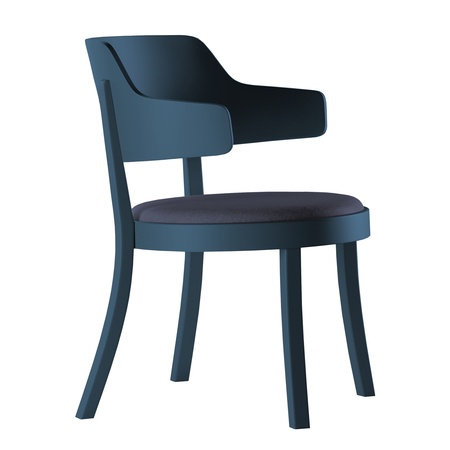 Horgenglarus 'Seley Lounge' mit Sitzpolster Kunststoffgleiter, Buche blau lackiert - NCS S8010 R90B, Schwarzblau 794 - Canvas 2