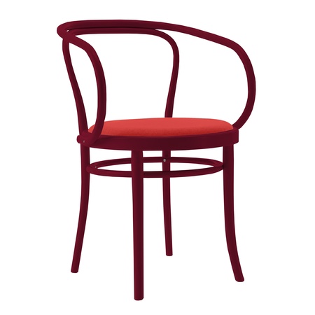 Wiener GTV Design Wiener Stuhl mit Polsterung Weinrot D14 - RAL 3005, Rot 0551 - Hero, Mit Sitzpolster