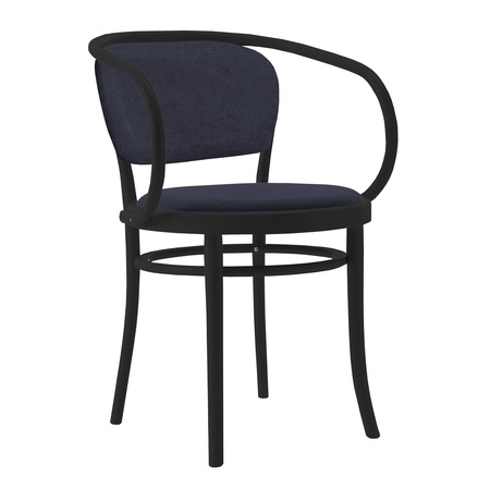 Wiener GTV Design Wiener Stuhl mit Polsterung Wenge B04, Schwarz 0791 - Hero, Mit Sitz- und Rückenpolster