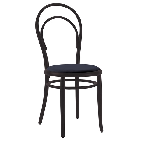 Wiener GTV Design N. 14 mit Polsterung Schwarz C01 - RAL 9005, Schwarz 0791 - Hero, Mit Sitzpolster